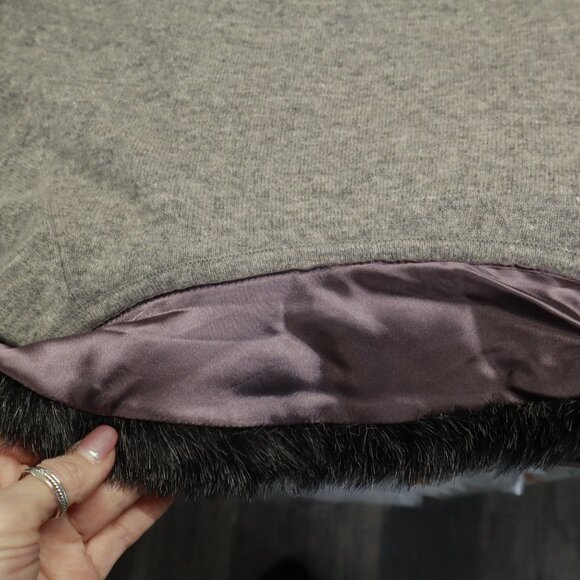 Garnet Hill Angora Woool Sweater Womens M Gray Rich Auntie Core Loud Luxury Twee - Picture 8 of 14